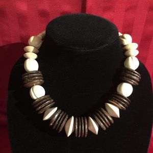 Vintage Wood Bead Necklace